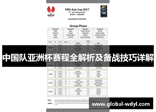 中国队亚洲杯赛程全解析及备战技巧详解
